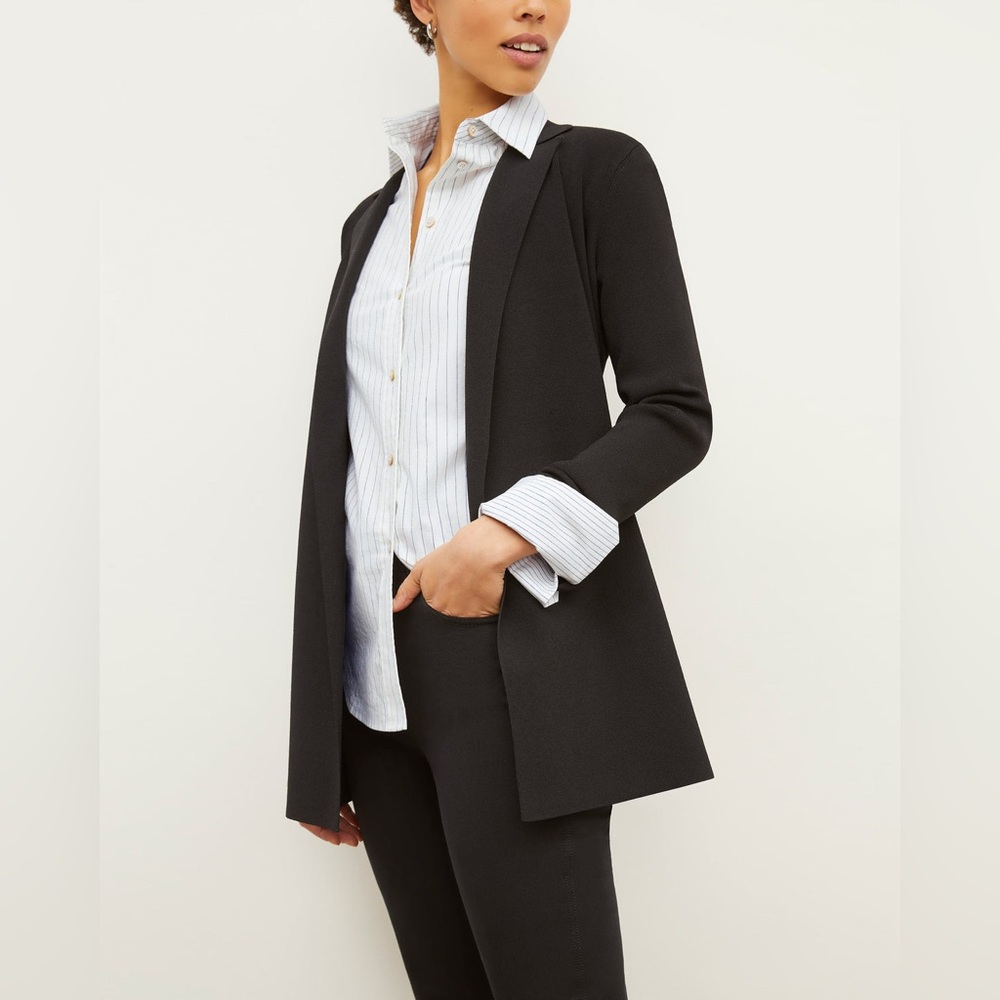 MM Lafleur The Merritt Wrap Jardigan blazer black size medium - Picture 13 of 13